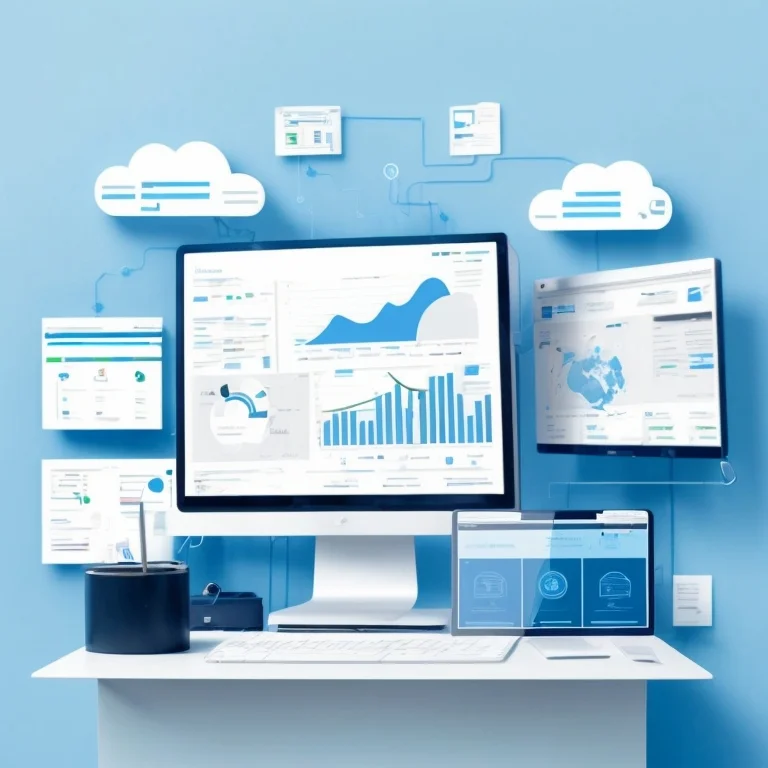 Digital management workflow automation illustration